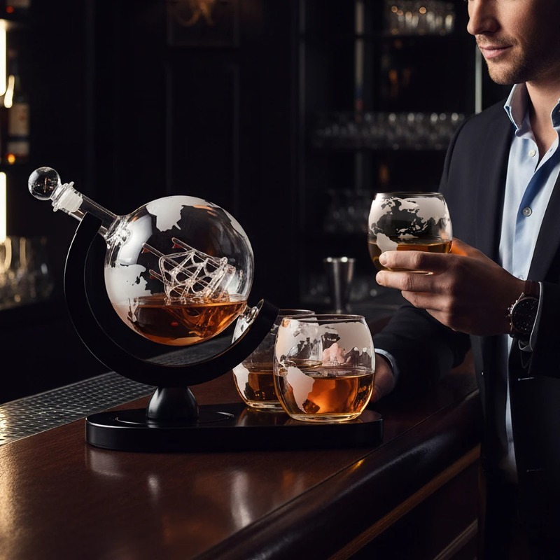 Decanter Globe Set - طقم ديكانتر على شكل كرة أرضية