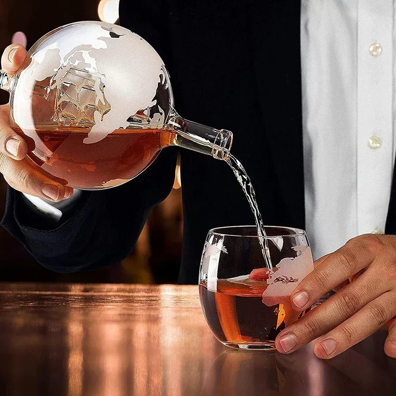Decanter Globe Set - طقم ديكانتر ويسكي كروي سعة 850