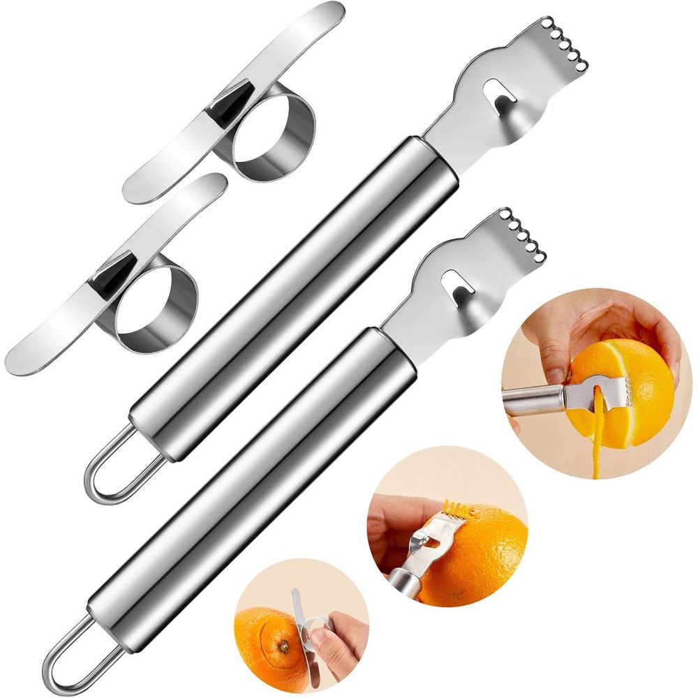 Peeler Channel Knife - طقم مقشرة ومبشرة ليمون من الفولاذ