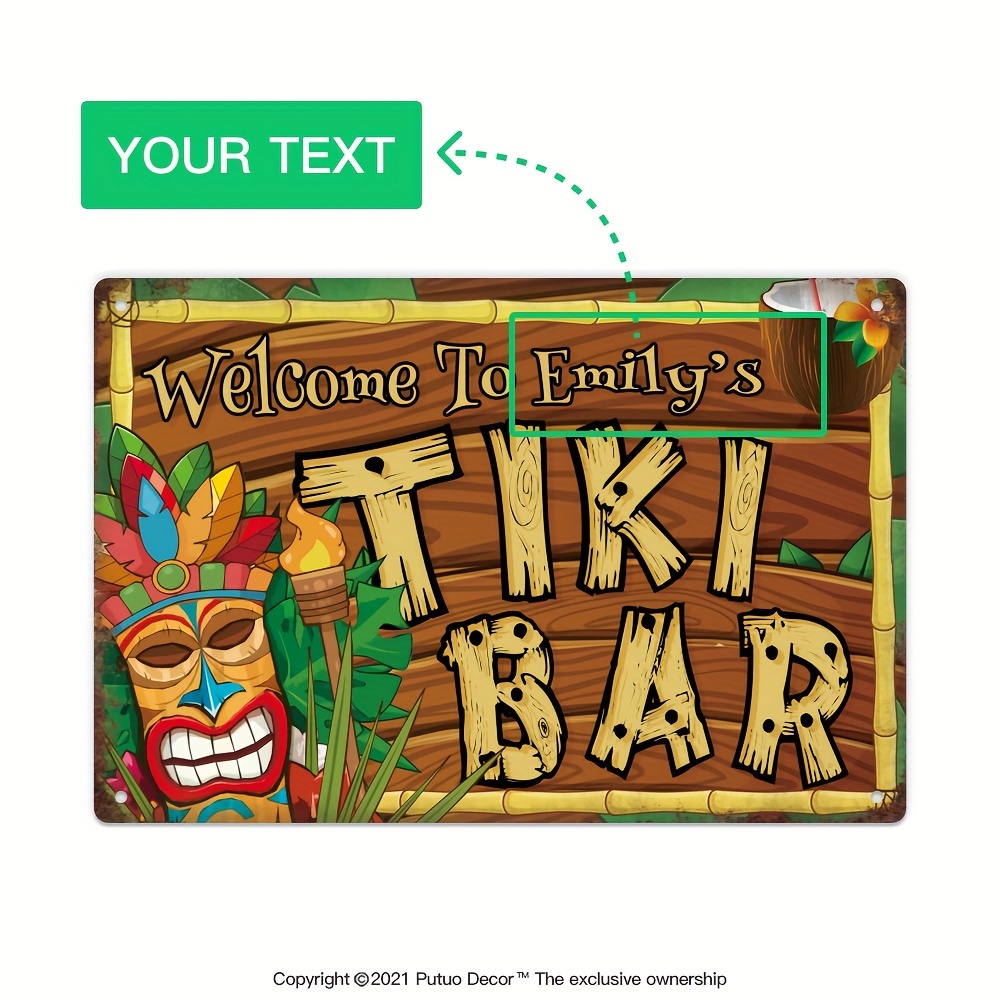 Home Bar Signs - لافتة تيكي بار مخصصة للديكور، اسم