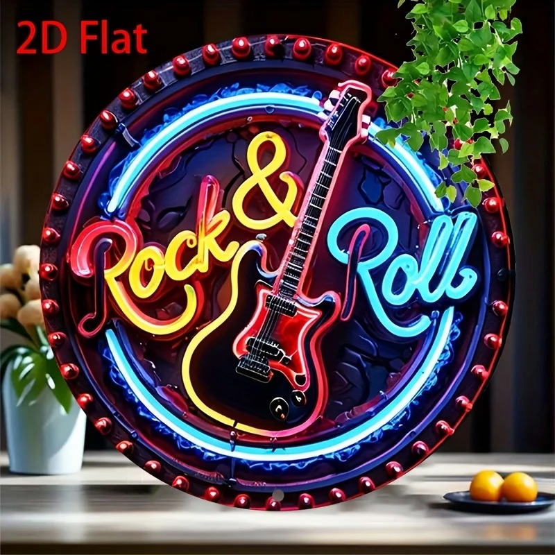 Home Bar Accessories - لافتة نيون بتصميم روك عتيق، زخرفة