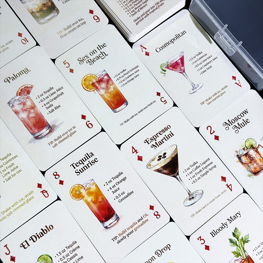 مجموعة من 54 بطاقة تحتوي على و - مراجعة Cocktail Recipe Book وسعره