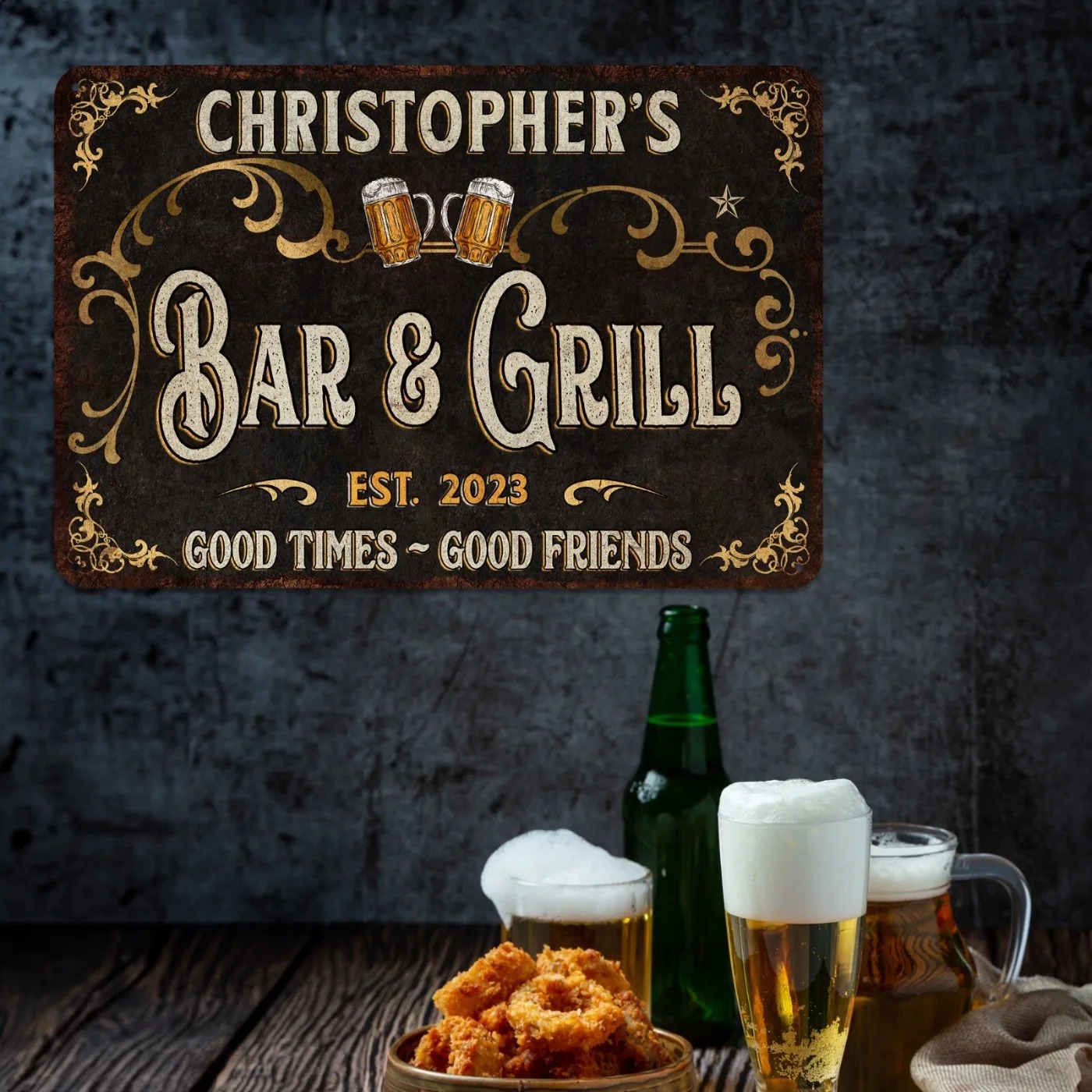 لافتة معدنية مخصصة للبار والشو - مراجعة Home Bar Signs وسعره