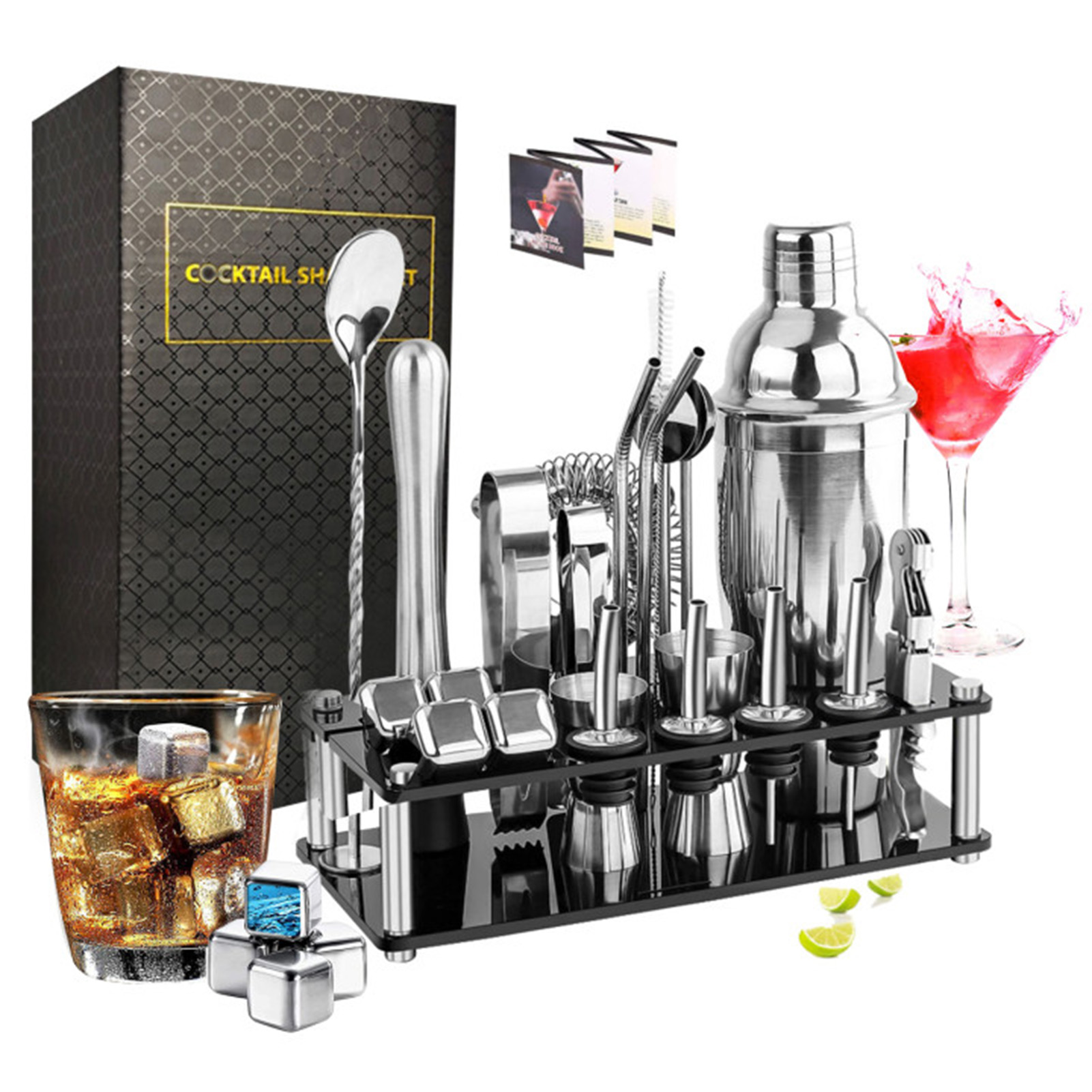 كوكتيل صنع مجموعة شاكر شريط ال - مراجعة Cocktail Recipe Book وسعره