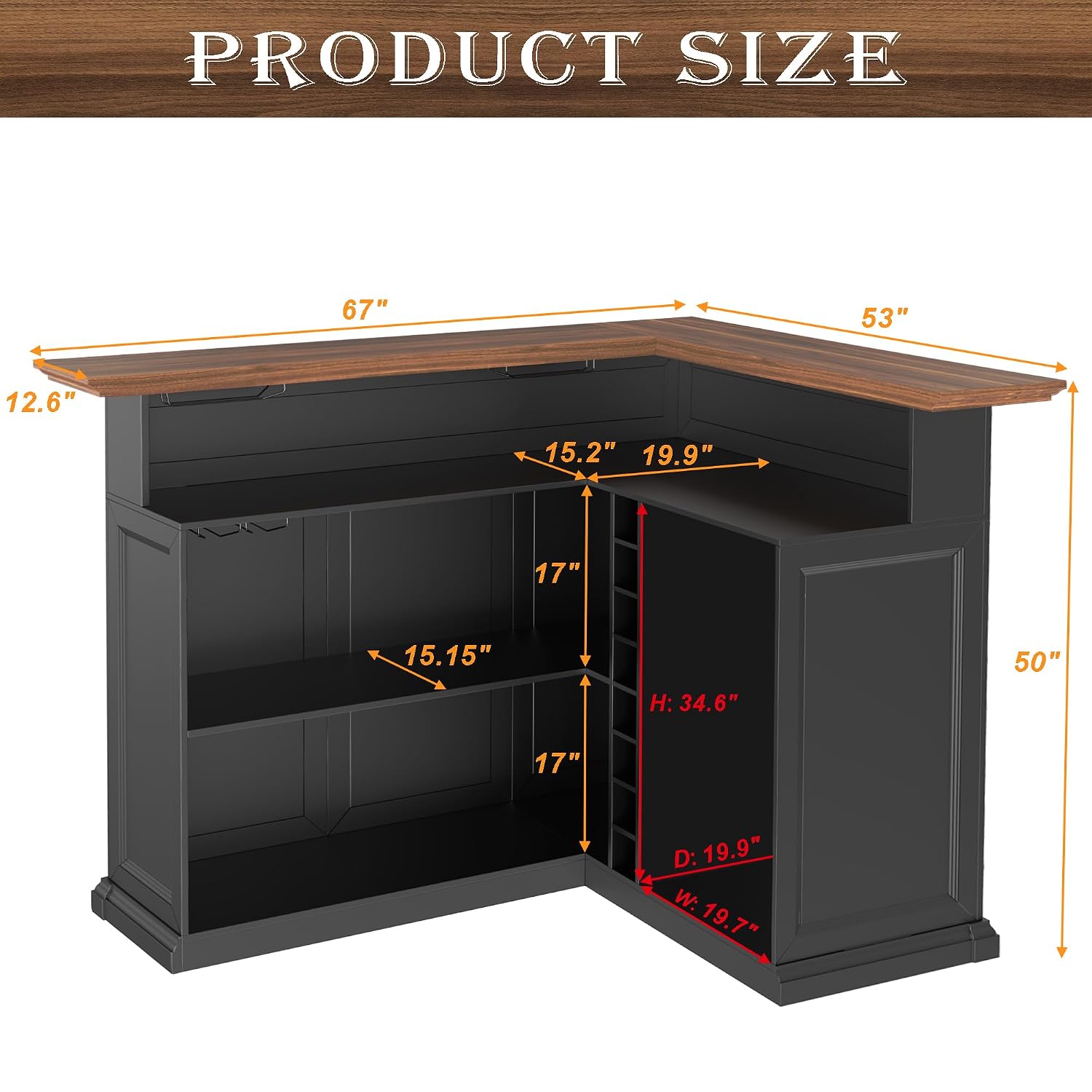 خزانة بار منزلية على شكل حرف L - مراجعة Home Bar And Cabinet وسعره